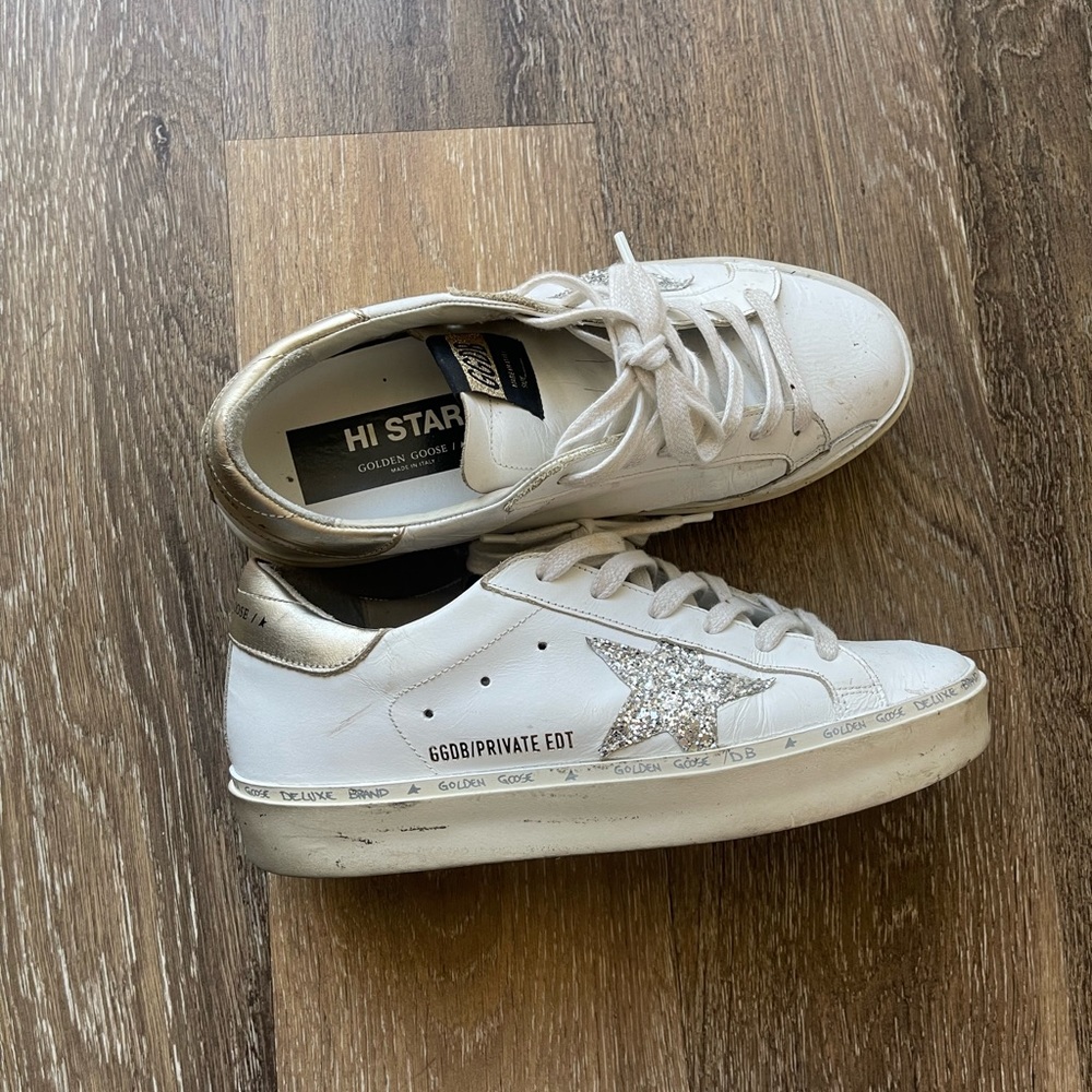 Golden Goose 
Hi Star Glitter Low-Top Sneakers size 38